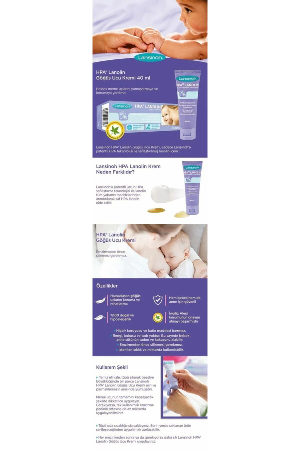 Lanolin Anne Göğüs Ucu Kremi 40 Ml