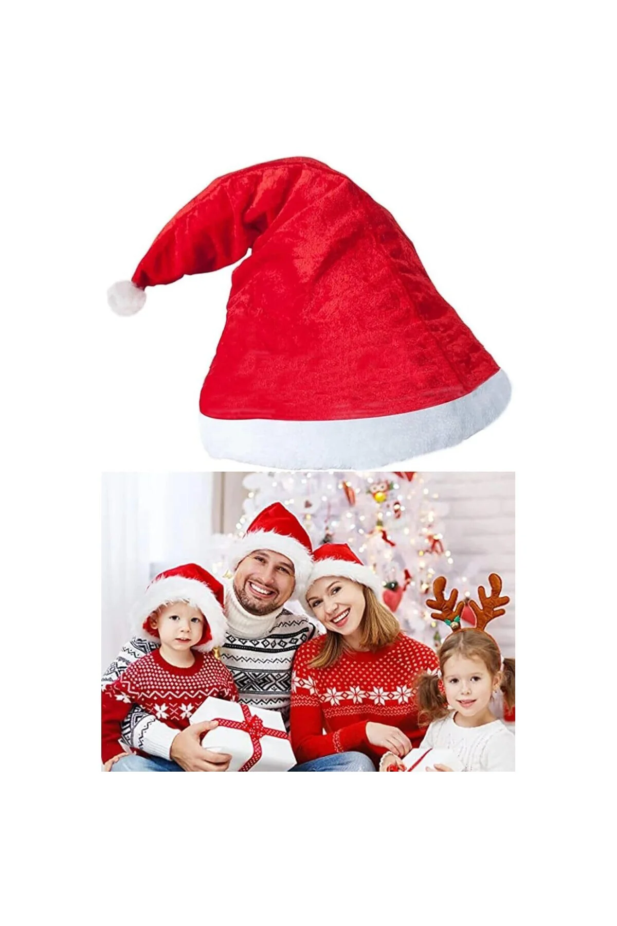 Lapidaria Yetişkin Noel Şapkası - Yılbaşı Şapkası - Polar Yıl Baş