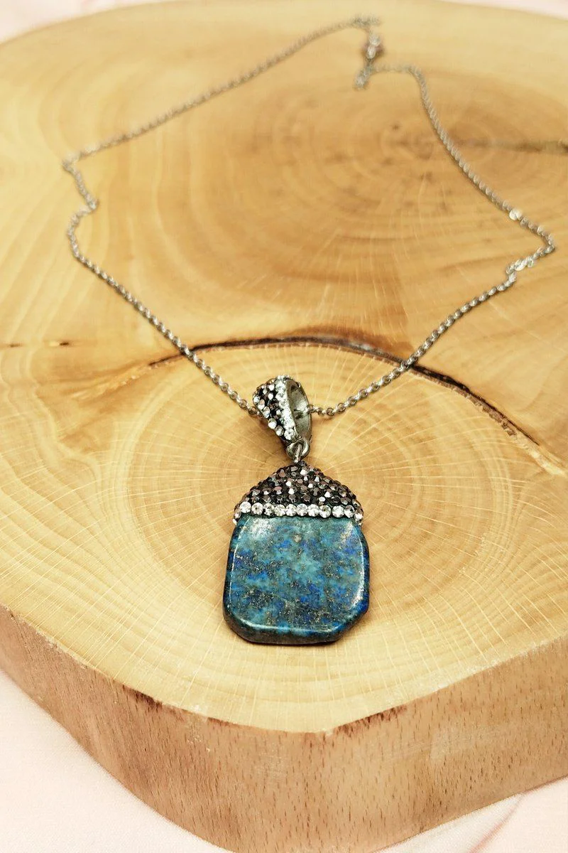 Lapis Doğal Taşı El Yapımı Kolye - 20 cm Zincir, 3 cm Uç, Hediye Kutulu Fiyatı, Yorumları ve Özellikleri