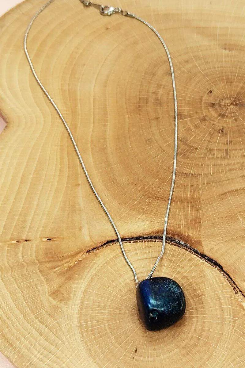 Lapis Lazuli Doğal Taşlı El Yapımı Kolye - Zincirli Şık Takı Fiyatı, Yorumları ve Özellikleri