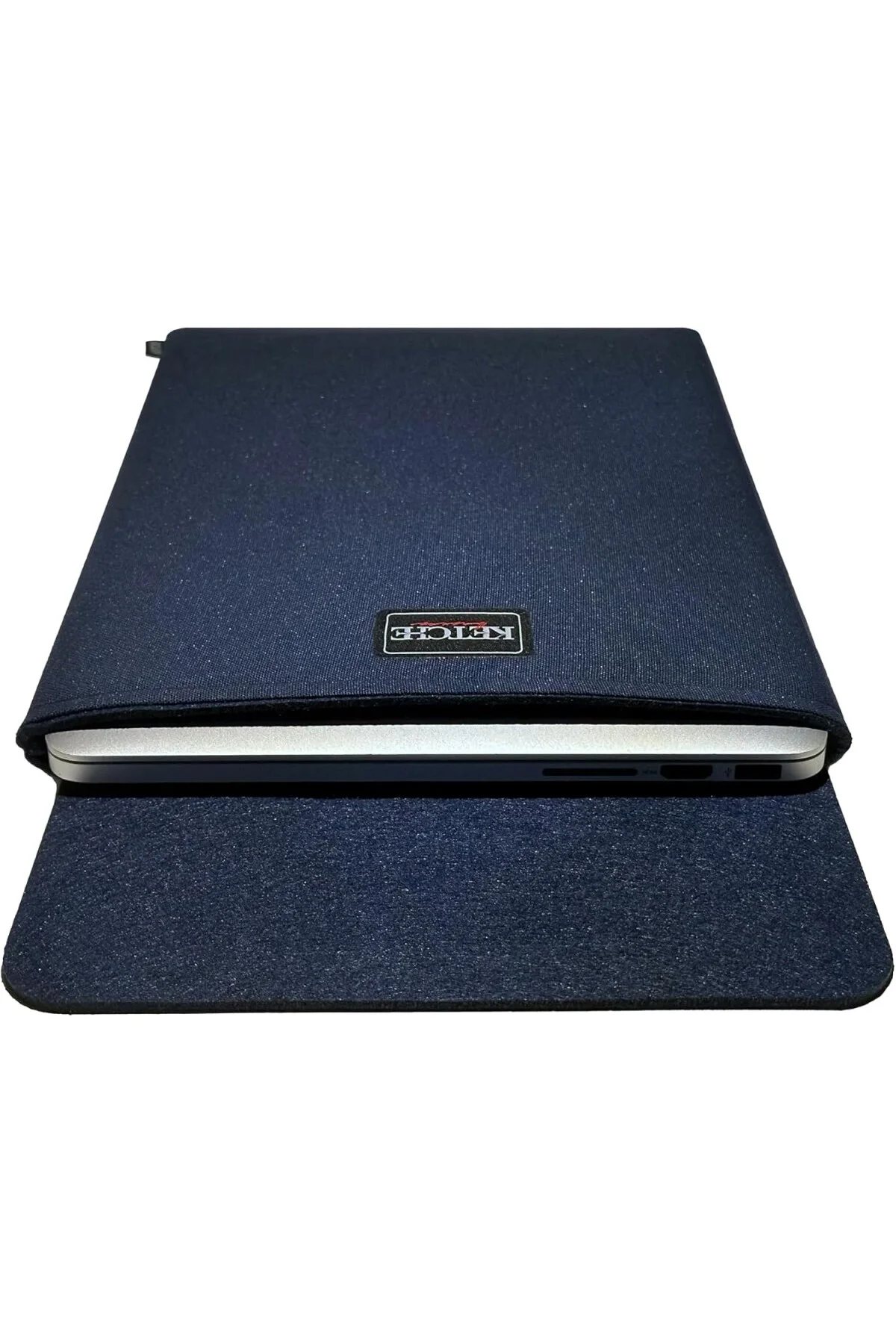 Laptop Kılıfı - Yumuşak Kumaş Laptop Taşıma Kılıfı Lacivert MacBo