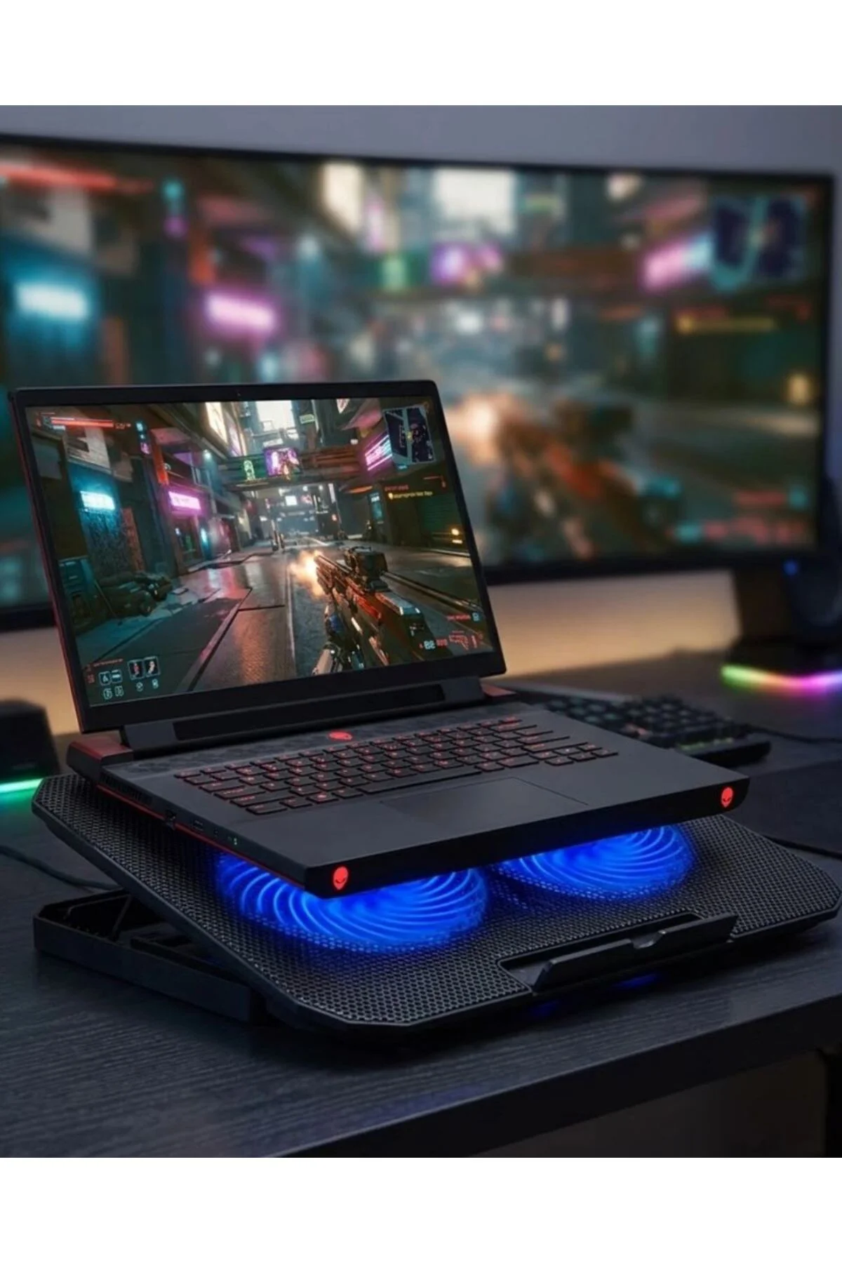 Laptop Soğutucu Stand Çift Fanlı 17 İnç Uyumlu Ayarlanabilir Note