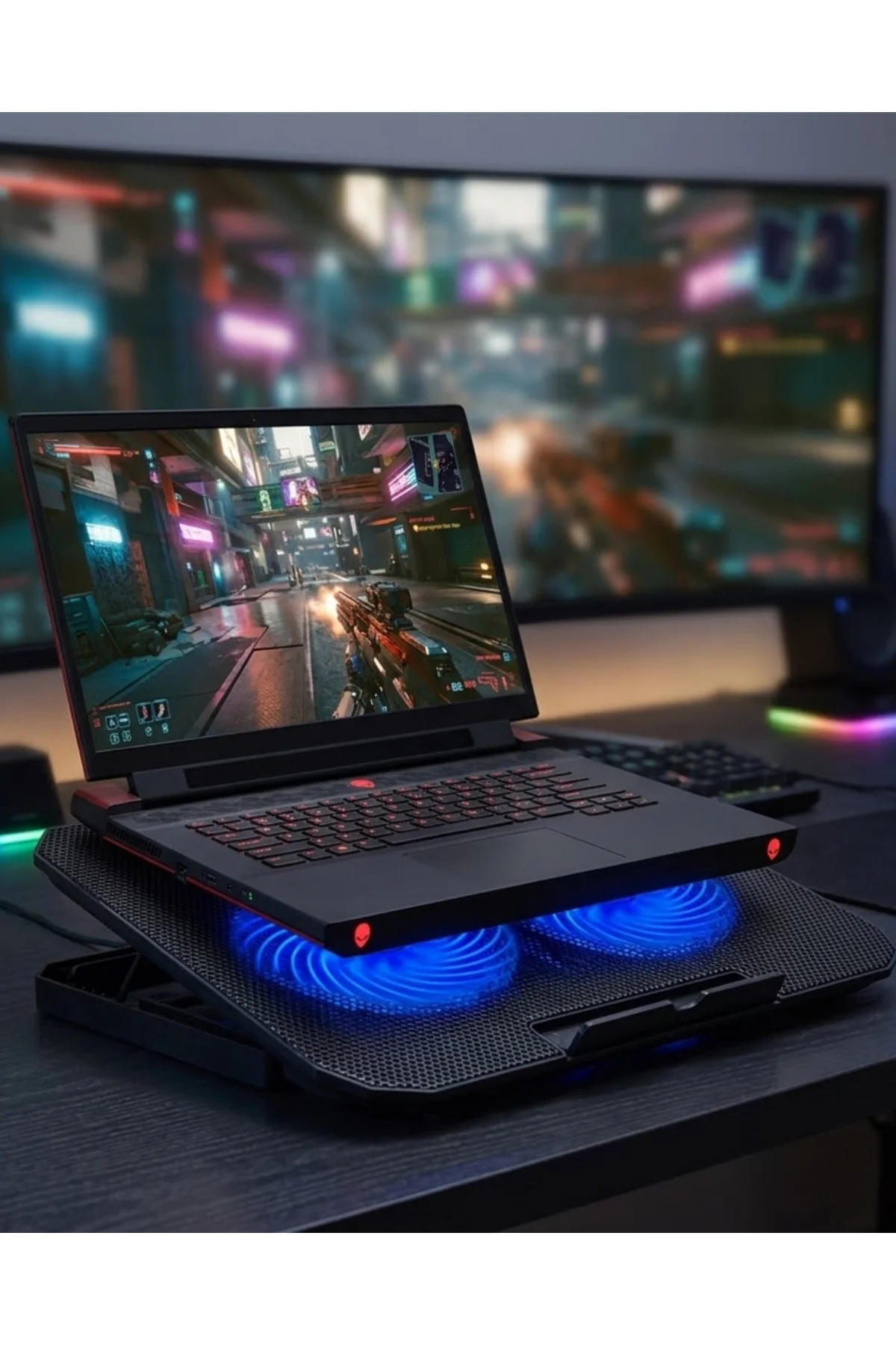 Laptop Soğutucu Stand Çift Fanlı 17 İnç Uyumlu Ayarlanabilir Note