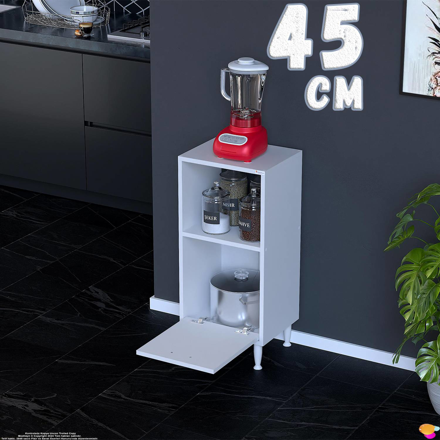 Lara 45 cm Kapaklı Çok Amaçlı Mutfak Dolabı Mikrodalga Rafı Ekmek Lara 45 cm Kapaklı Çok Amaçlı Mutfak Dolabı Mikrodalga Rafı Ekmek