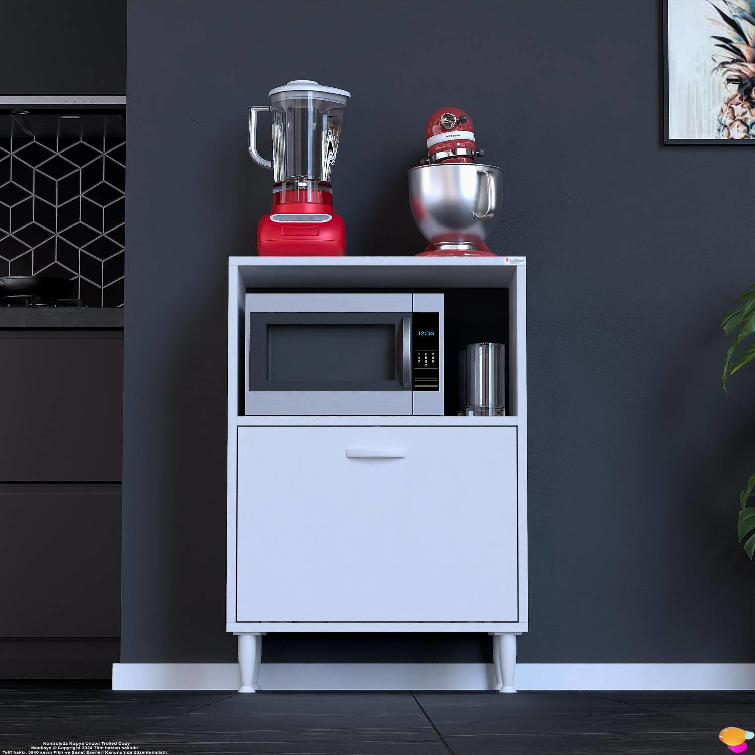 Lara 60 cm Çok Amaçlı Mikrodalga Dolabı Alttan Kapaklı Fırınlık K - Görsel 3