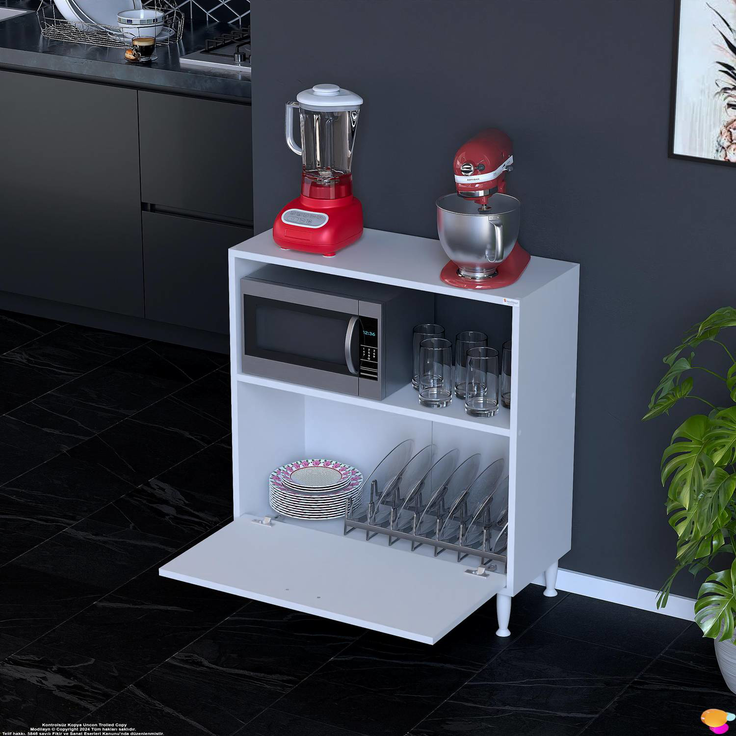 Lara 70 cm Çok Amaçlı Mikrodalga Dolabı Alttan Kapaklı Fırınlık K Lara 70 cm Çok Amaçlı Mikrodalga Dolabı Alttan Kapaklı Fırınlık K - Görsel 4