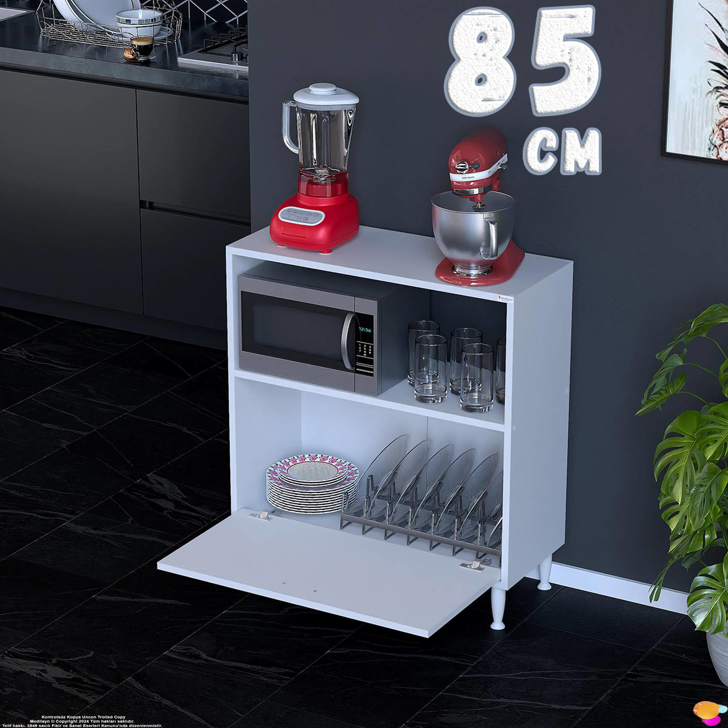 Lara 85 cm Çok Amaçlı Mikrodalga Dolabı Alttan Kapaklı Fırınlık K Lara 85 cm Çok Amaçlı Mikrodalga Dolabı Alttan Kapaklı Fırınlık K