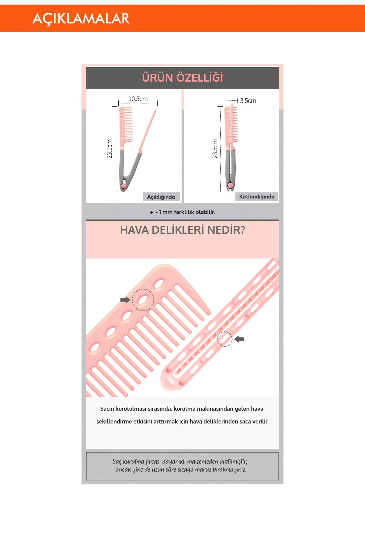 lara Kolay Şekil Veren  Kurutma Fırçası APIEU Easy Hair Dry Brush