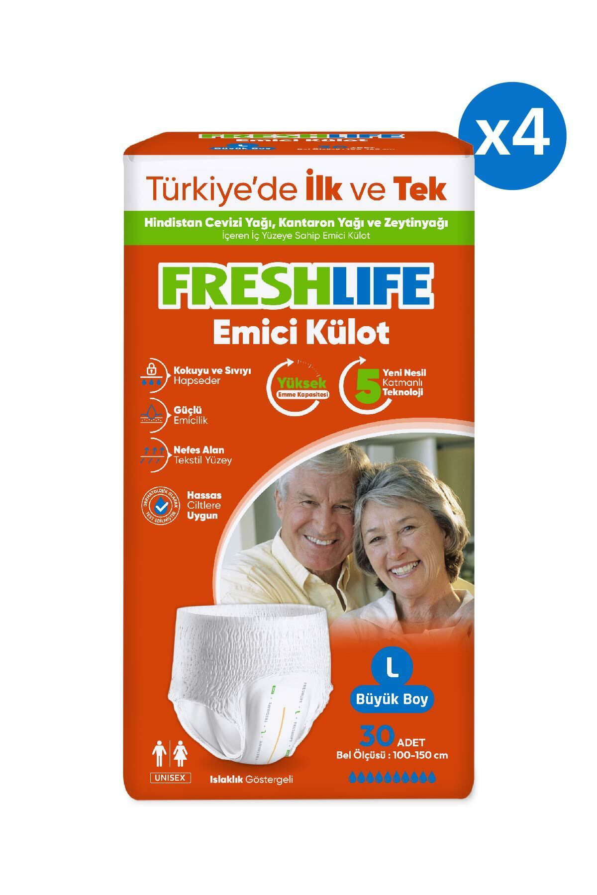 Freshlife Large Emici Külot 30’Lu 4 Paket (120 Adet)