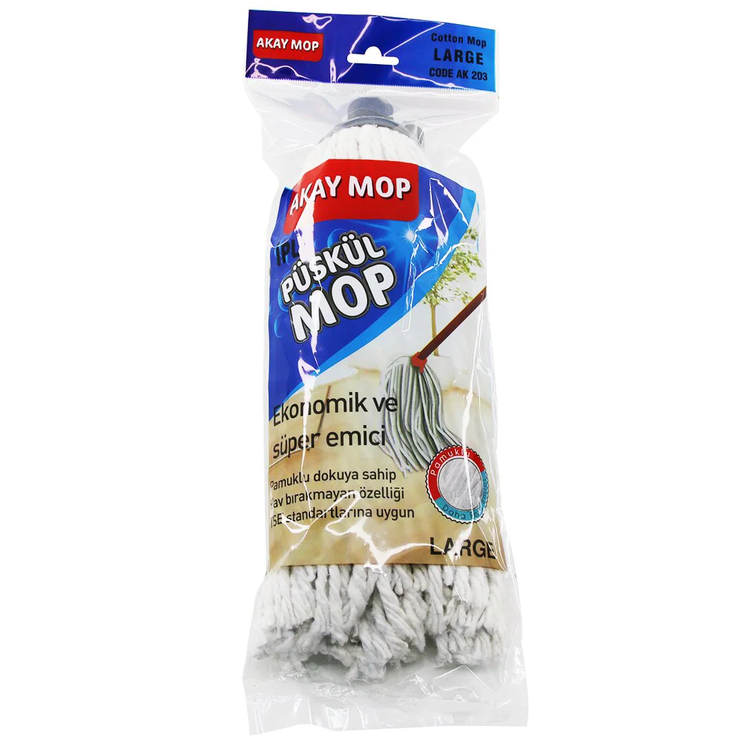 Large Örgülü İpli Püskül Pamuk Mop