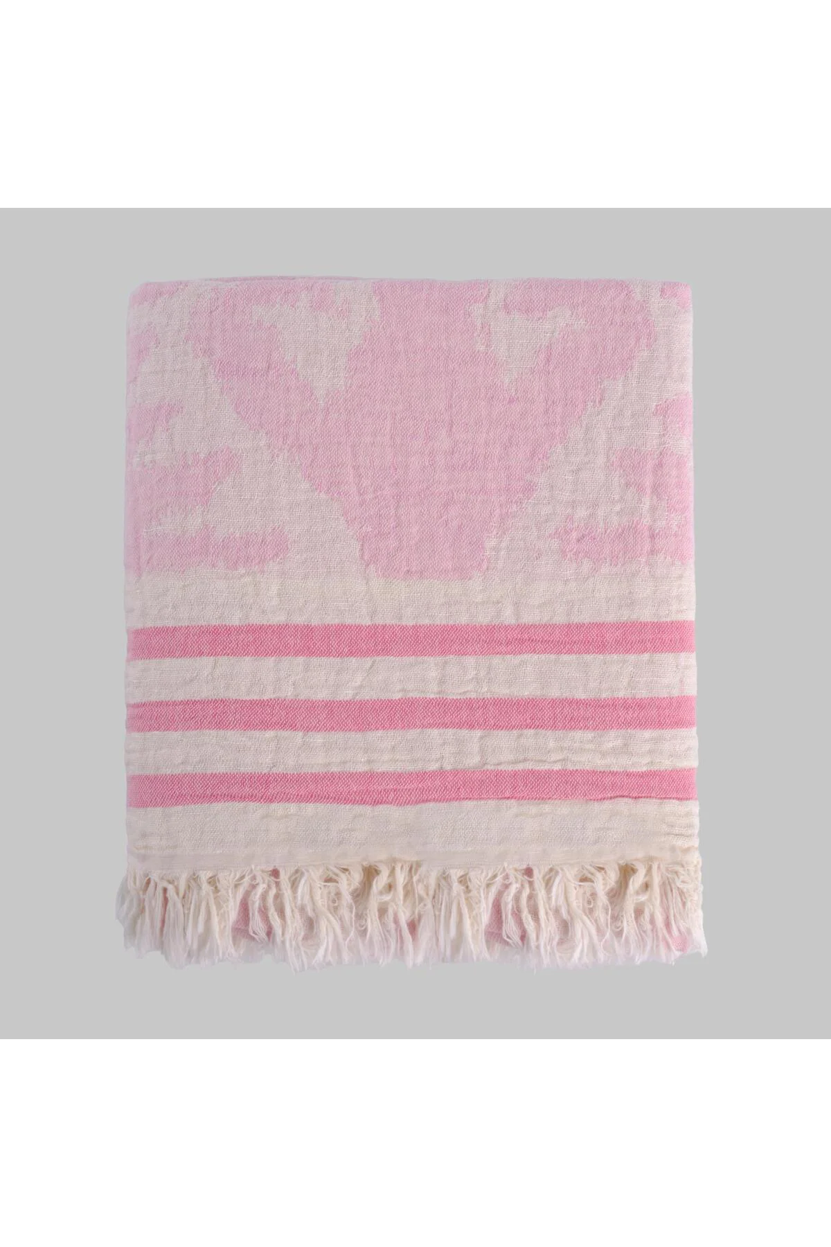 Larus %50 Pamuk %50 Keten Plaj Havlusu Pembe Larus %50 Pamuk %50 Keten Plaj Havlusu Pembe
