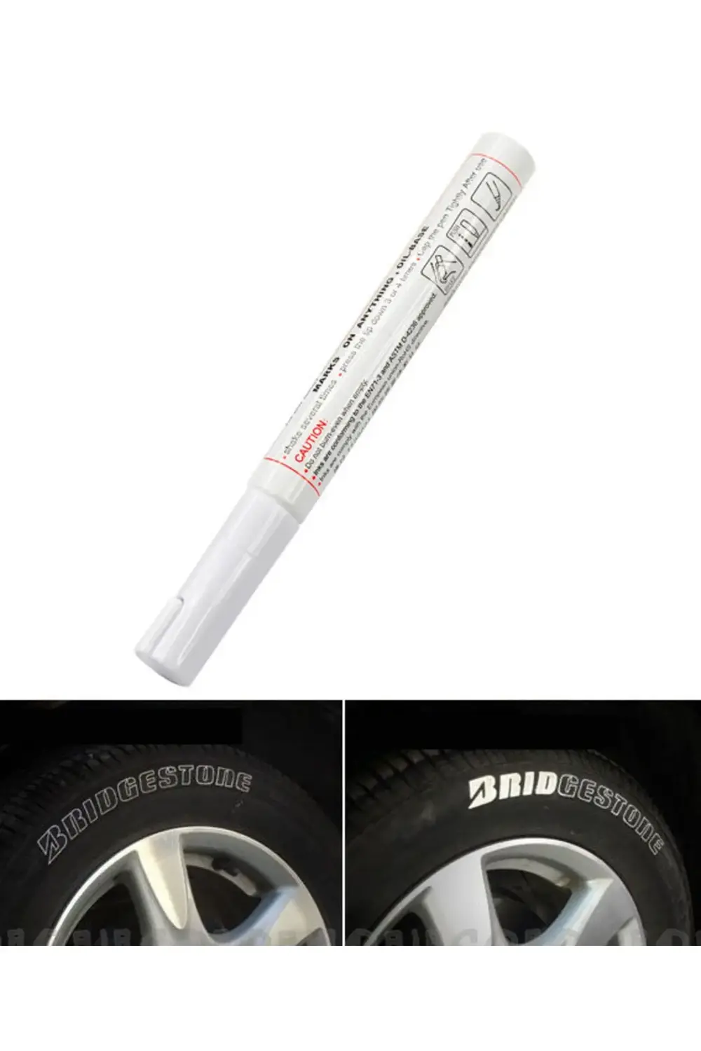 Lastik Boyama Yazma Kalemi Beyaz