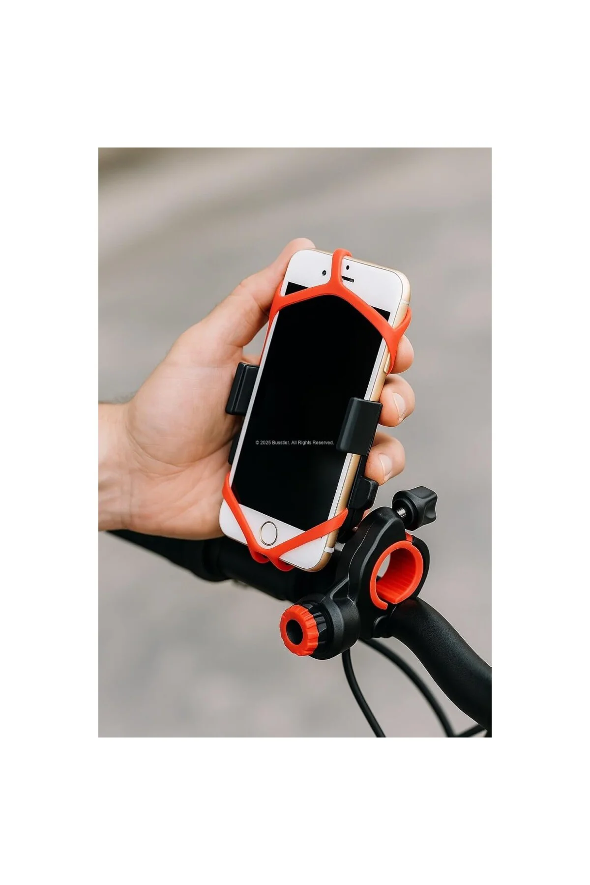 Lastik Destekli, Standlı Bisiklet Telefon Tutucu, 360° Döner Ayar