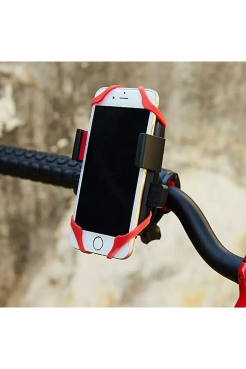 LASTİK DESTEKLİ STANDLI BİSİKLET TELEFON TUTUCU