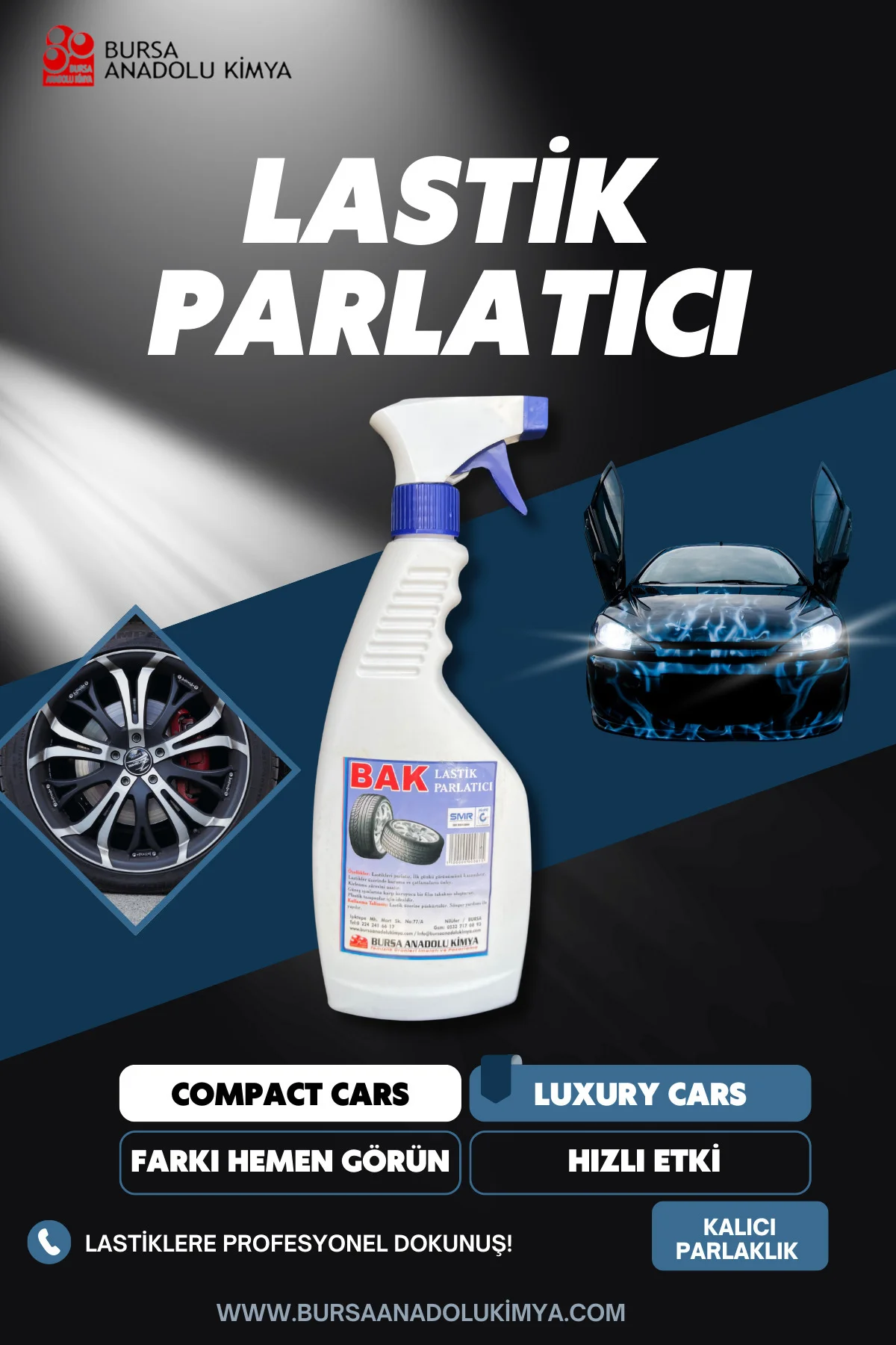 Lastik Parlatıcı Pro 1 LT – Derin Siyah Görünüm & Uzun Süre Kalıcı Parlaklık Lastik Parlatıcı Pro 1 LT – Derin Siyah Görünüm & Uzun Süre Kalıcı Parlaklık