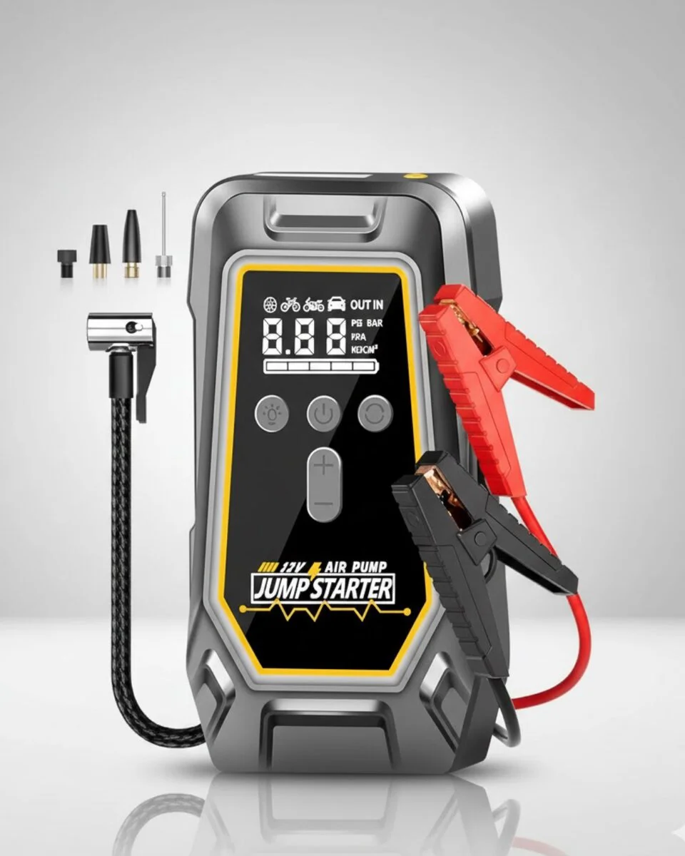 Lastik Şişirme Powerbank Özellikli Taşınabilir Şarj Cihazı - Acil Durumda Güvenilir Enerji