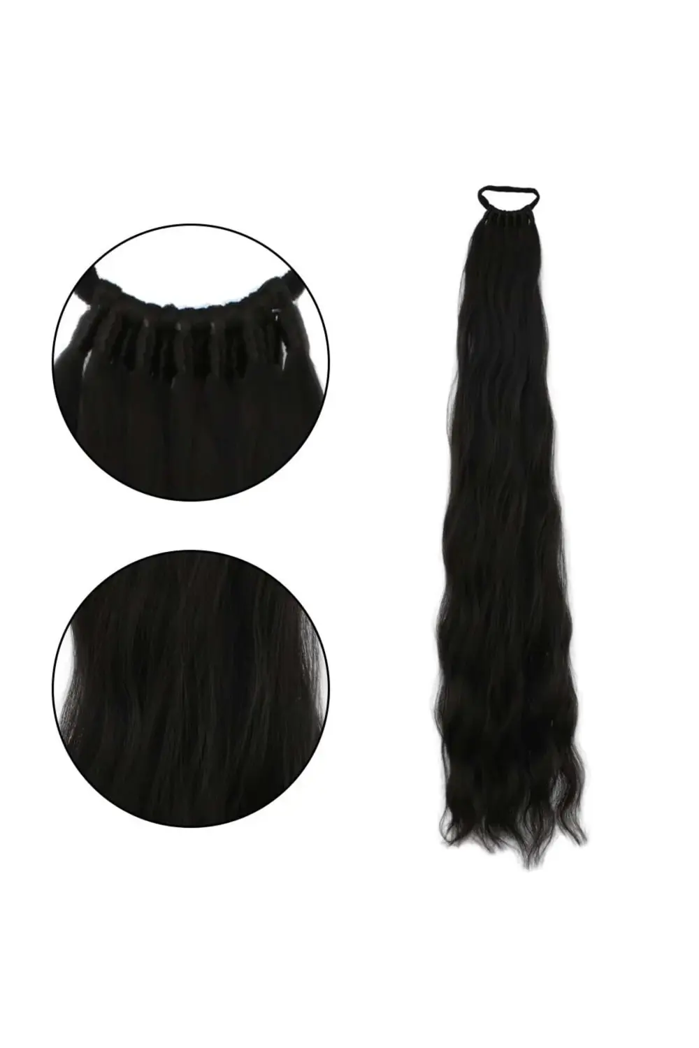 Lastik Tokalı At Kuyruğu Su Dalgalı / Kahverengi