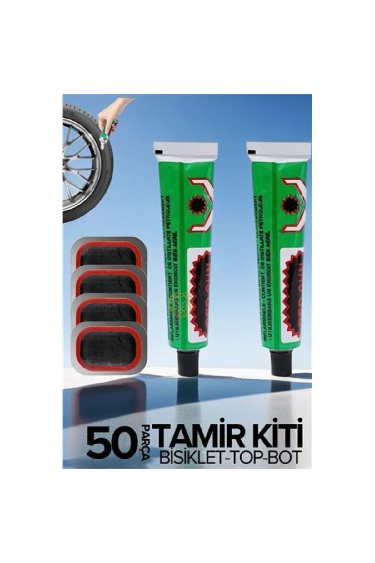 Lastik Yaması 50 Li Set Bisiklet Top Bot