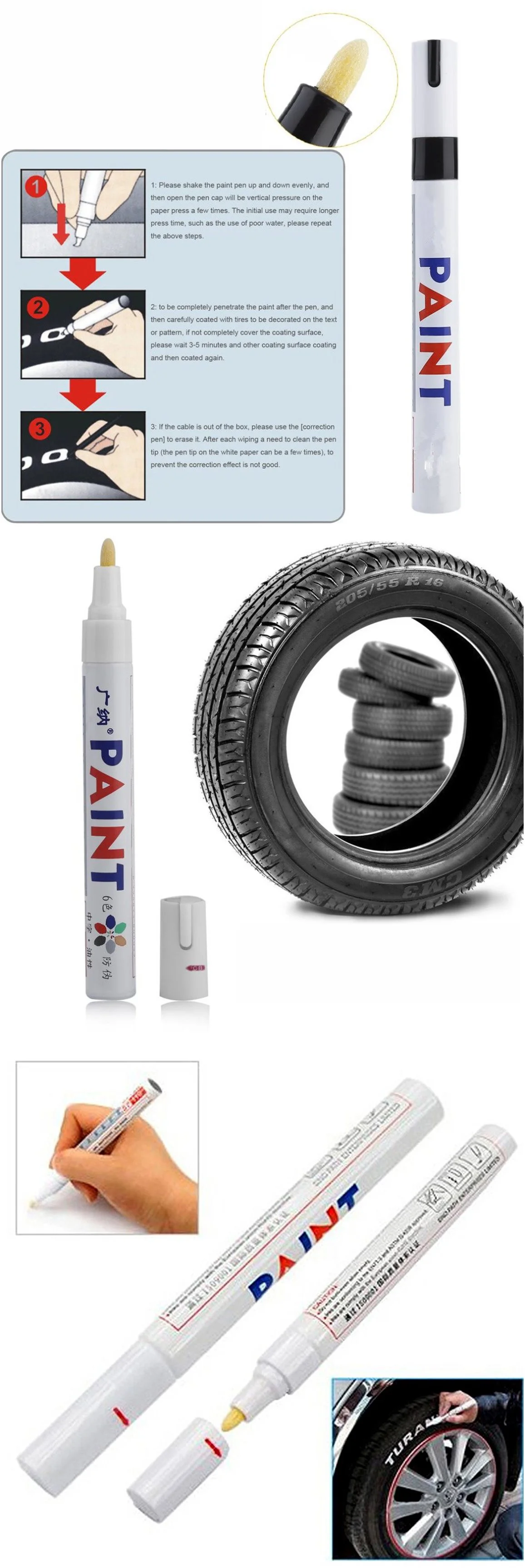 Lastik Yazı Kalemi - Beyaz Lastik Yazı Kalemi - Beyaz