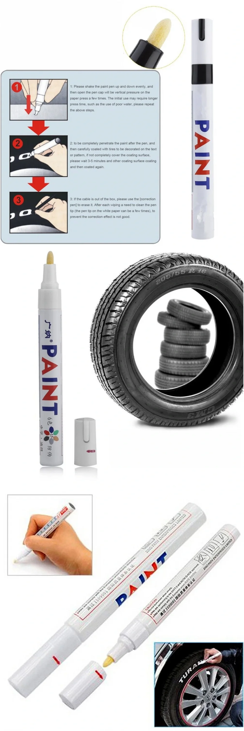 Lastik Yazı Kalemi - Beyaz Lastik Yazı Kalemi - Beyaz