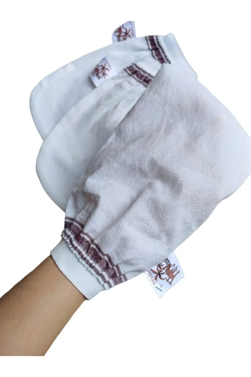 Lastikli 3'lü Ince Banyo Duş Hamam Kesesi