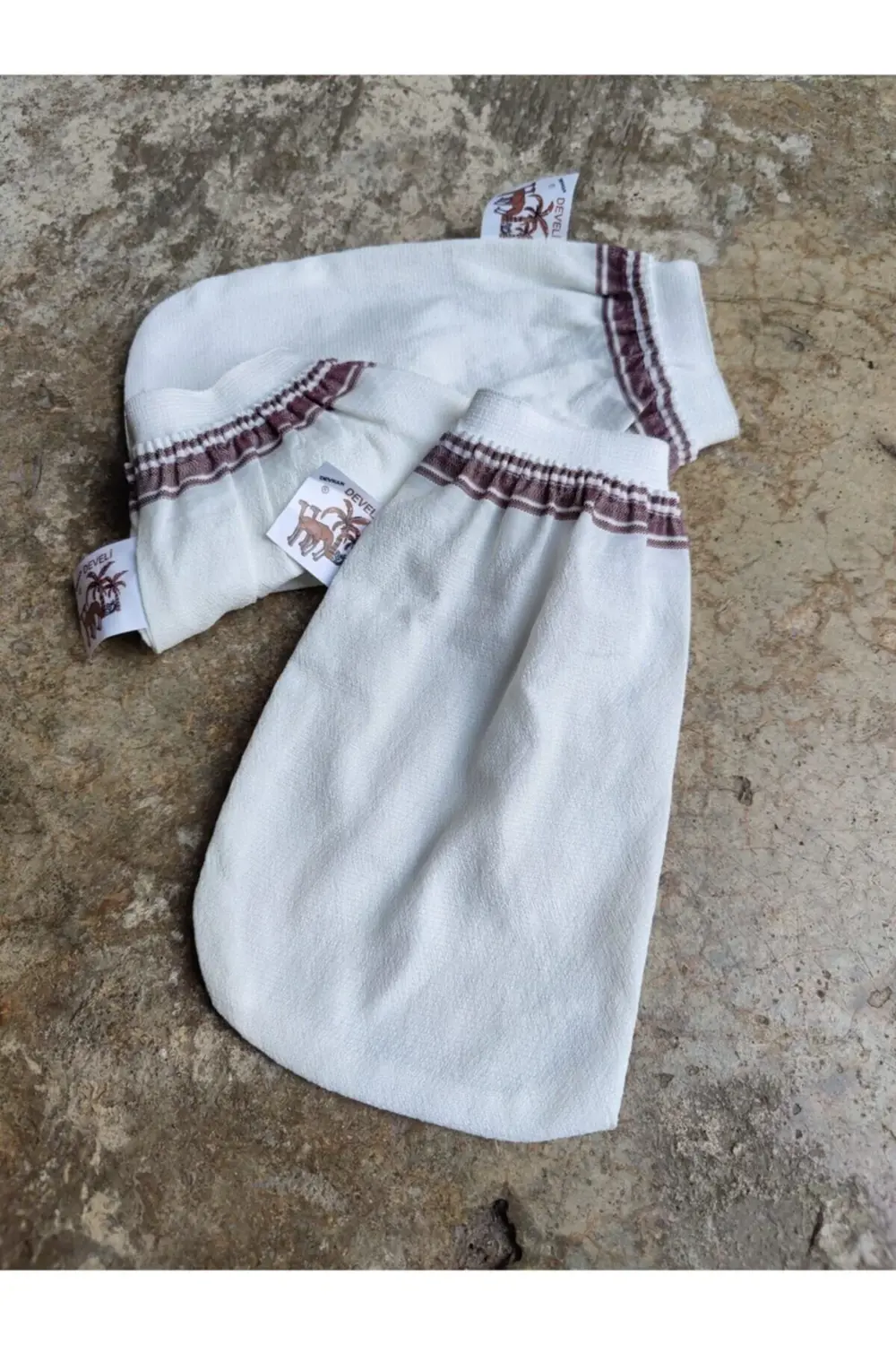 Lastikli 3'lü Ince Banyo Duş Hamam Kesesi