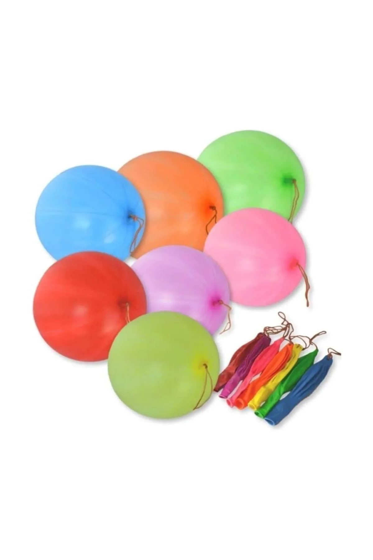 Lastikli Balon 25'li Punch Balon Zıpzıp İpli Balon Atom Balon Pan