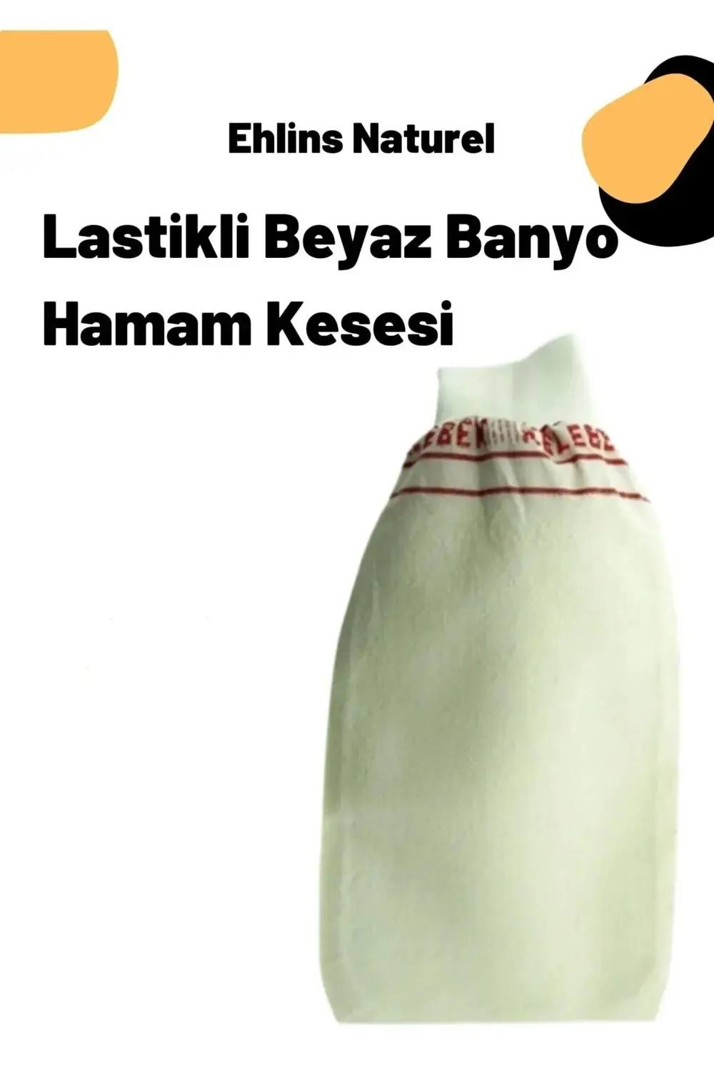 Lastikli Banyo Hamam Kesesi - Beyaz Iki Adet