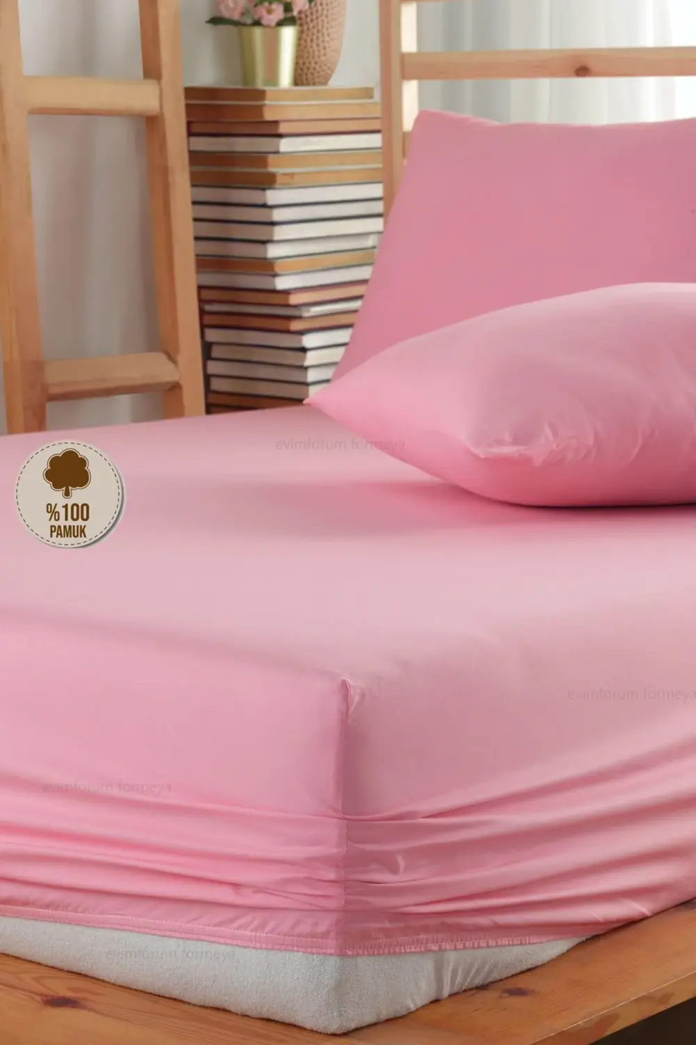 Lastikli Çarşaf Takımı %100 Pamuk (yastık Kılıflı) Ranforce Kumaş