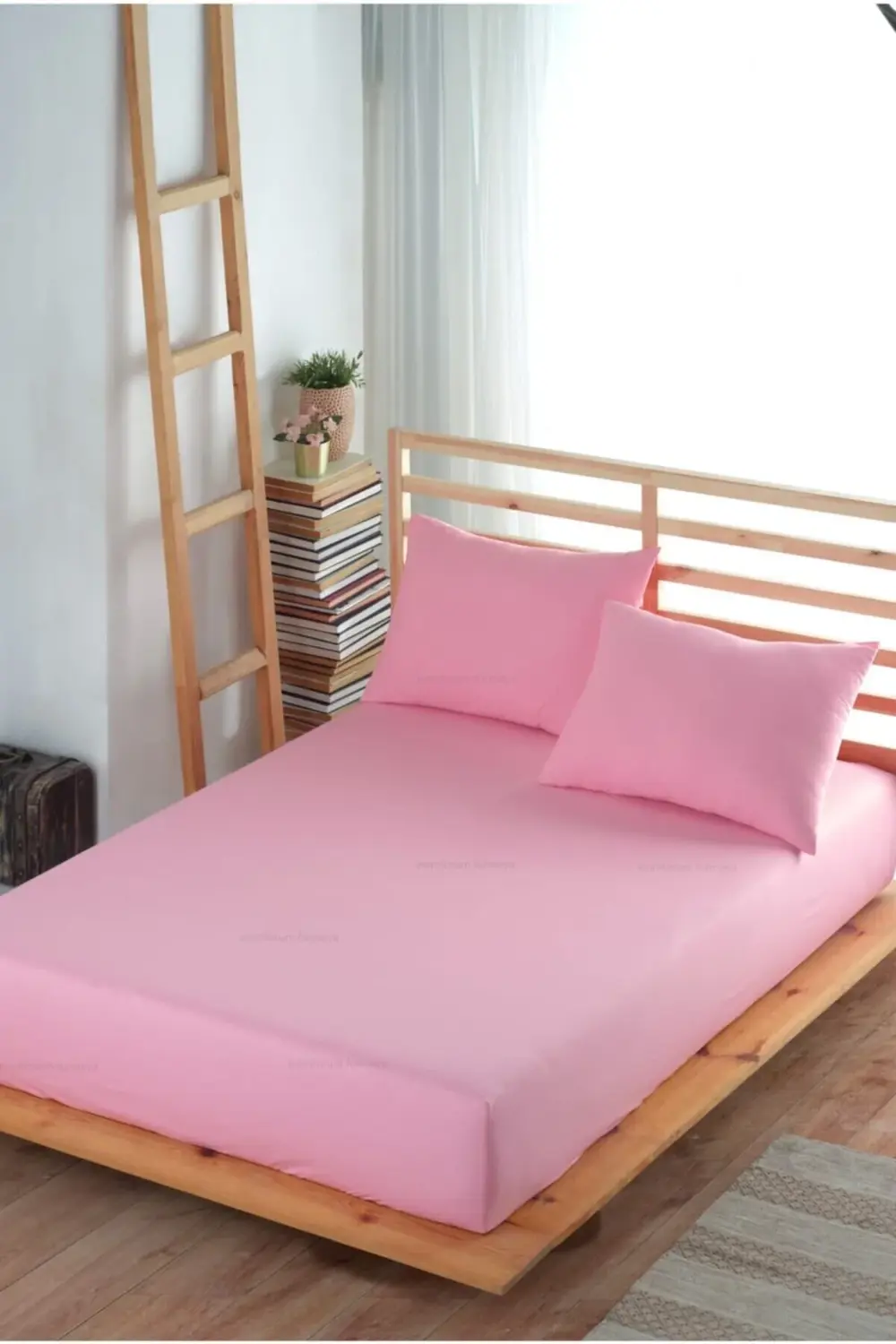 Lastikli Çarşaf Takımı %100 Pamuk (yastık Kılıflı) Ranforce Kumaş