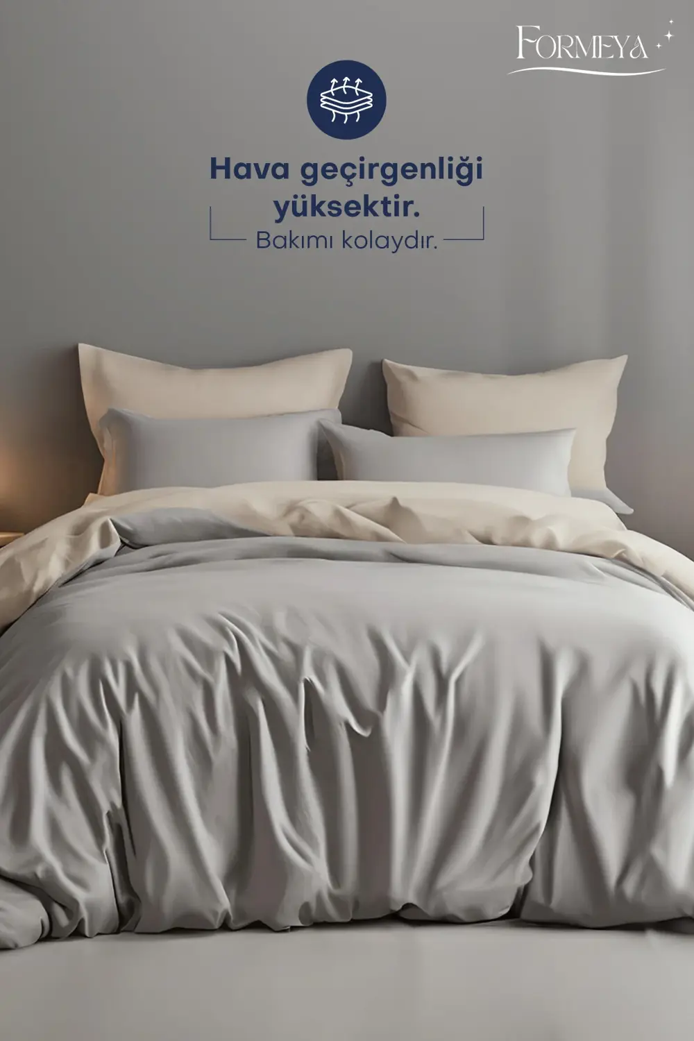 Lastikli Çarşaflı Çift Taraflı Çift Kişilik Nevresim Takımı ( 2 A
