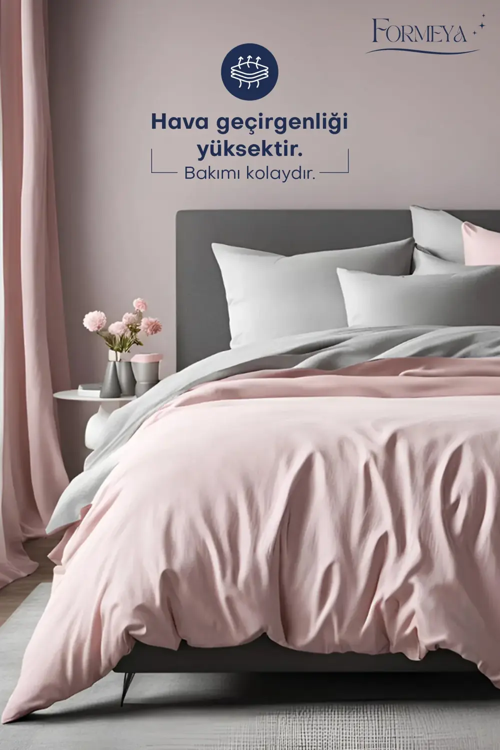 Lastikli Çarşaflı Nevresim Takımı Tek Kişilik ( 1 Adet Yastık Kıl