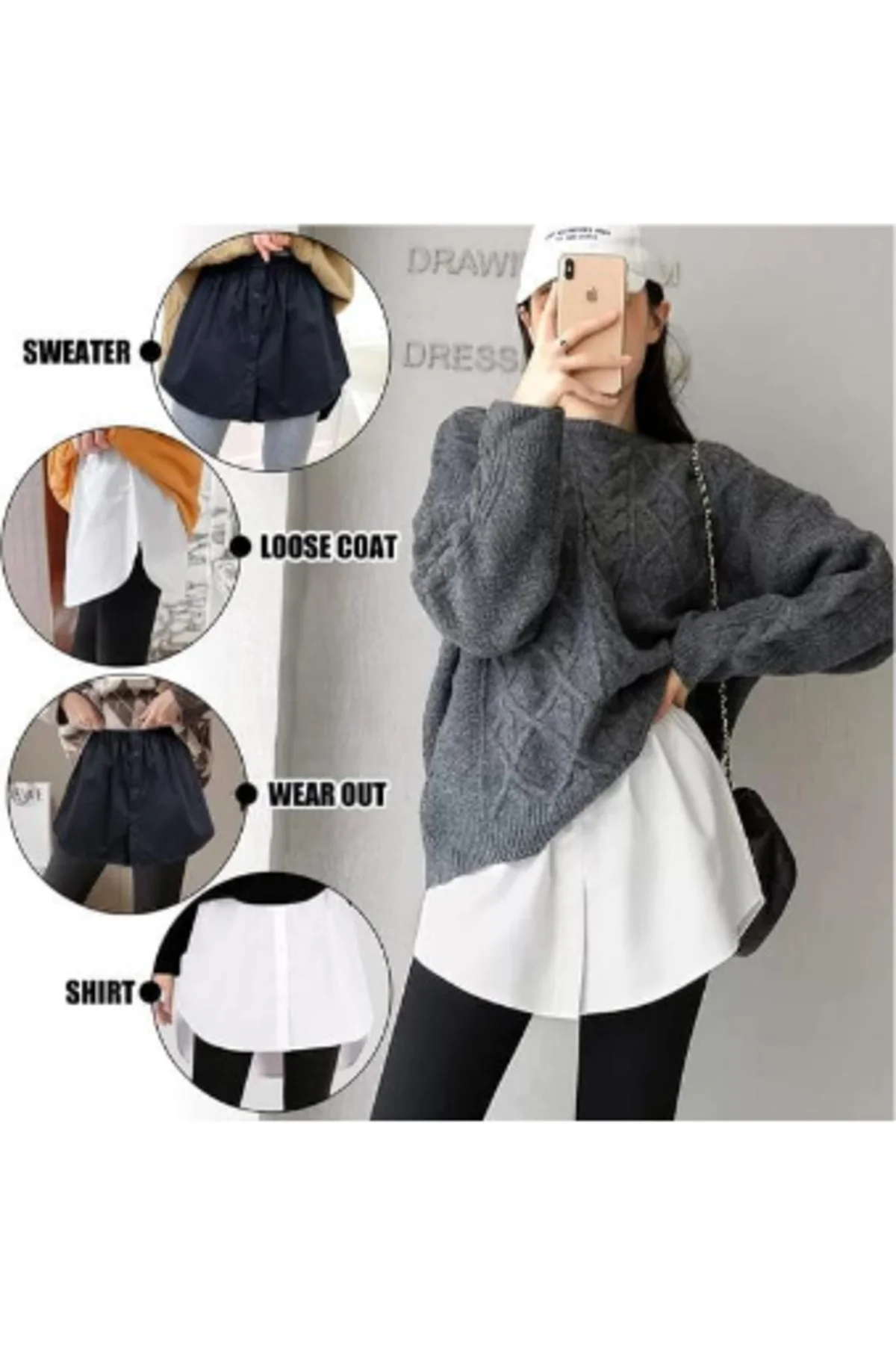 Lastikli Düğmeli Kurtarıcı Gömlek Altı Eteklik -Beyaz