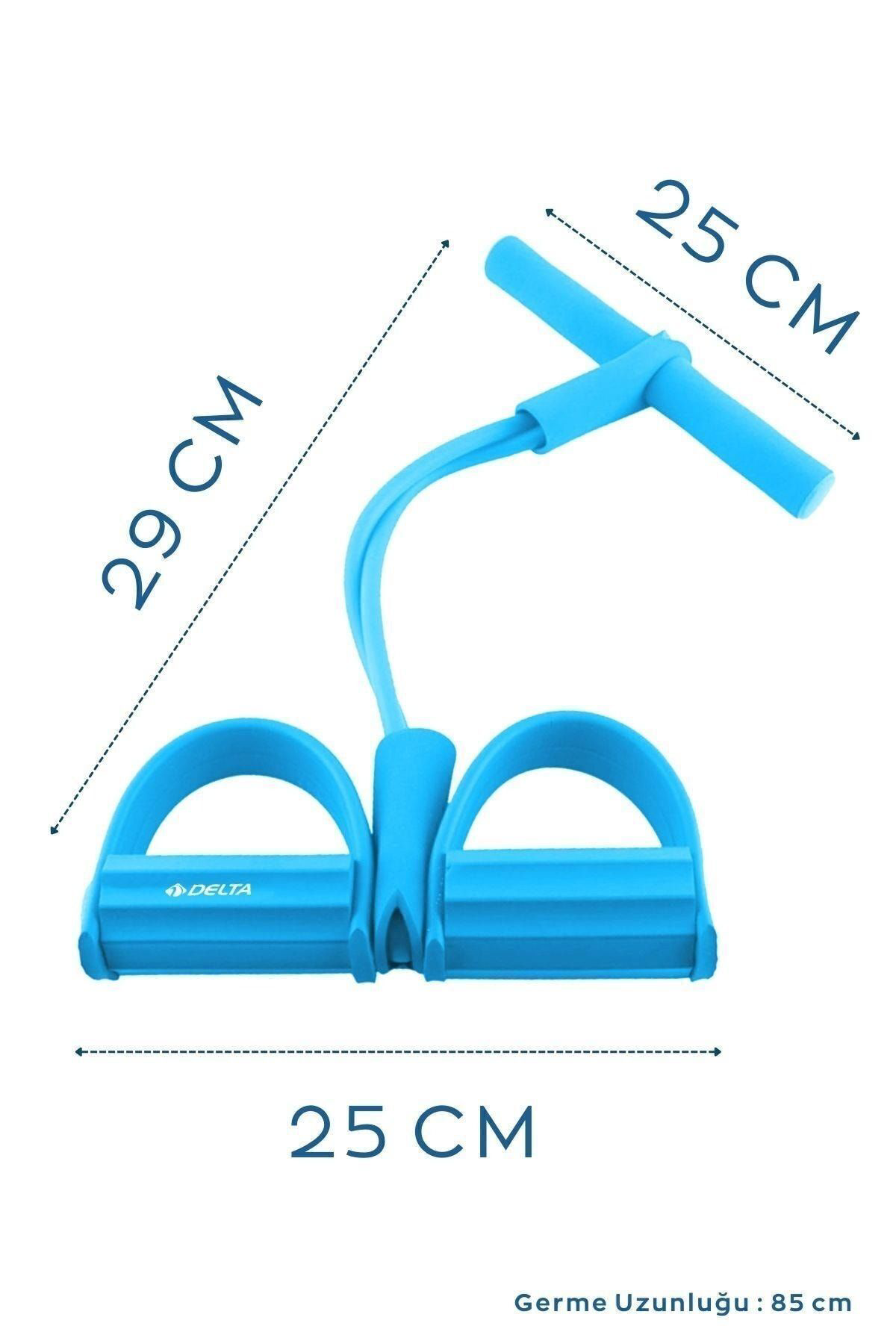 Delta Lastikli Egzersiz Seti | Atlama İpi + Aerobik Squat Bandı | Karın