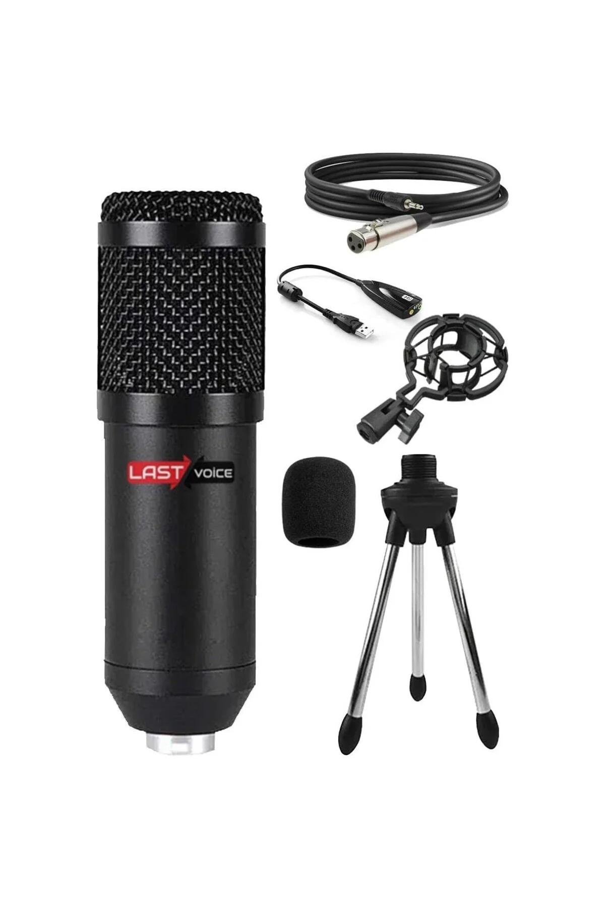 Lastvoice BM800 Condenser Stüdyo Mikrofon (Mini Tripod + 7.1 Ses 