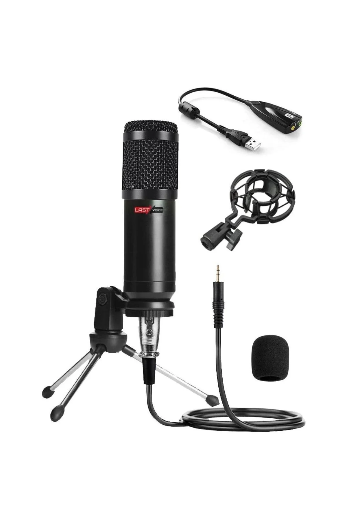 Lastvoice BM800 Condenser Stüdyo Mikrofon (Mini Tripod + 7.1 Ses 