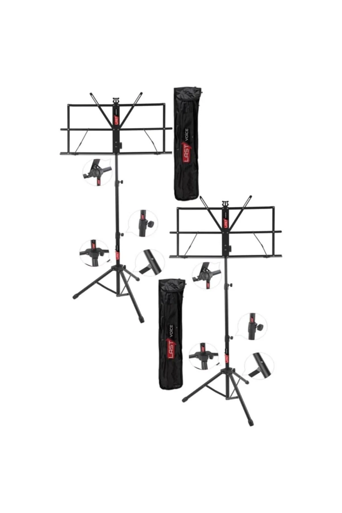 Lastvoice Nt-106X 2'li Tel Nota Sehpası Seti, Makaslı (Taşıma Çan