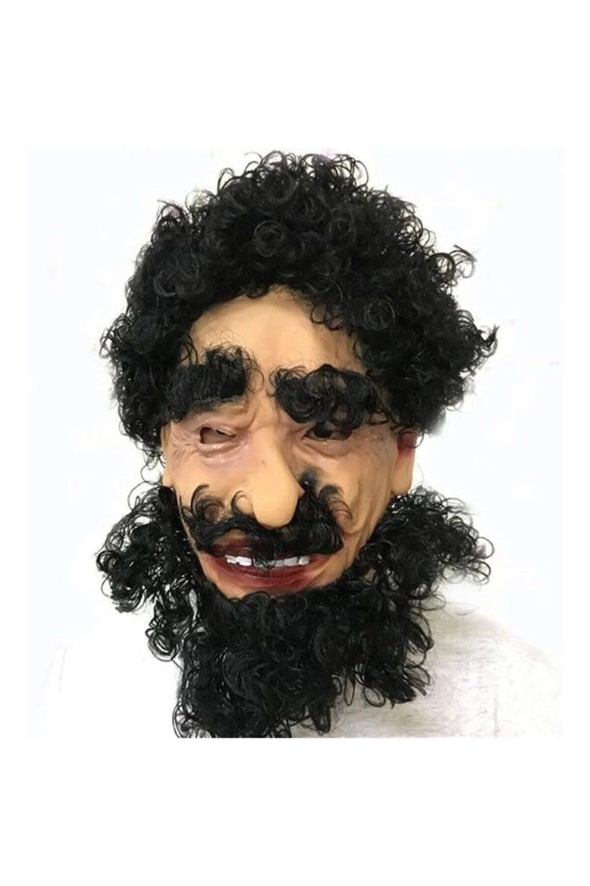 Lateks Et Maske Siyah Saçlı Çirkin Dede Maskesi