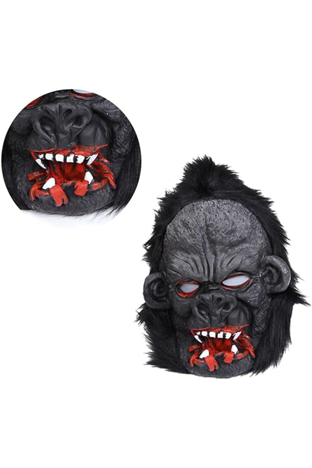 Ok Aksesuar Lateks Goril Maskesi Maymun Maskesi Et Maskesi Orangutan Siyah Sa