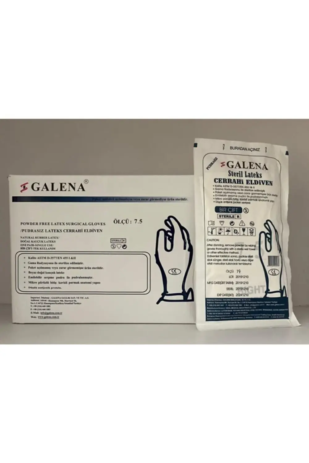 Lateks Pudrasız Steril Cerrahi Eldiven 7.5 Beden – 50 Çift