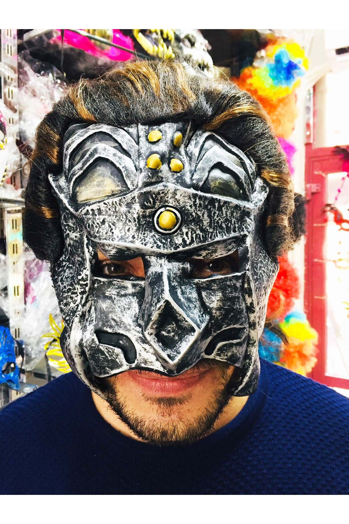 Ok Aksesuar Lateks Savaşçı Maskesi Terminatör Maskesi Saçlı  Go50603749920