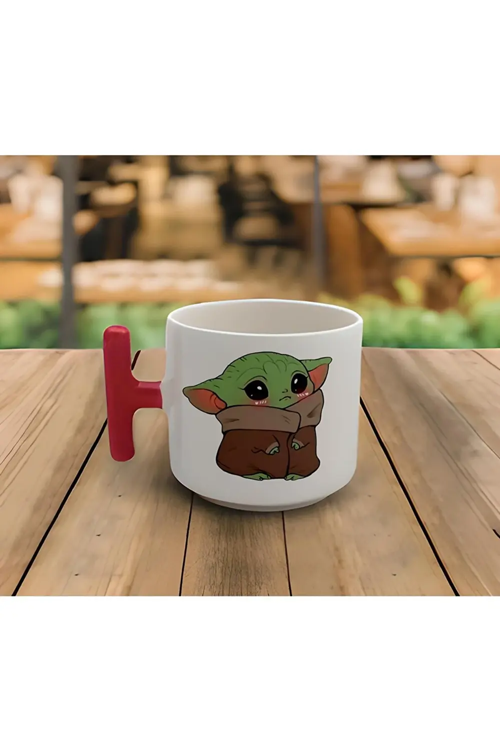 Latte & Espresso El Yapımı Baby Yoda Baskılı T Kulp Kupa 200 Ml