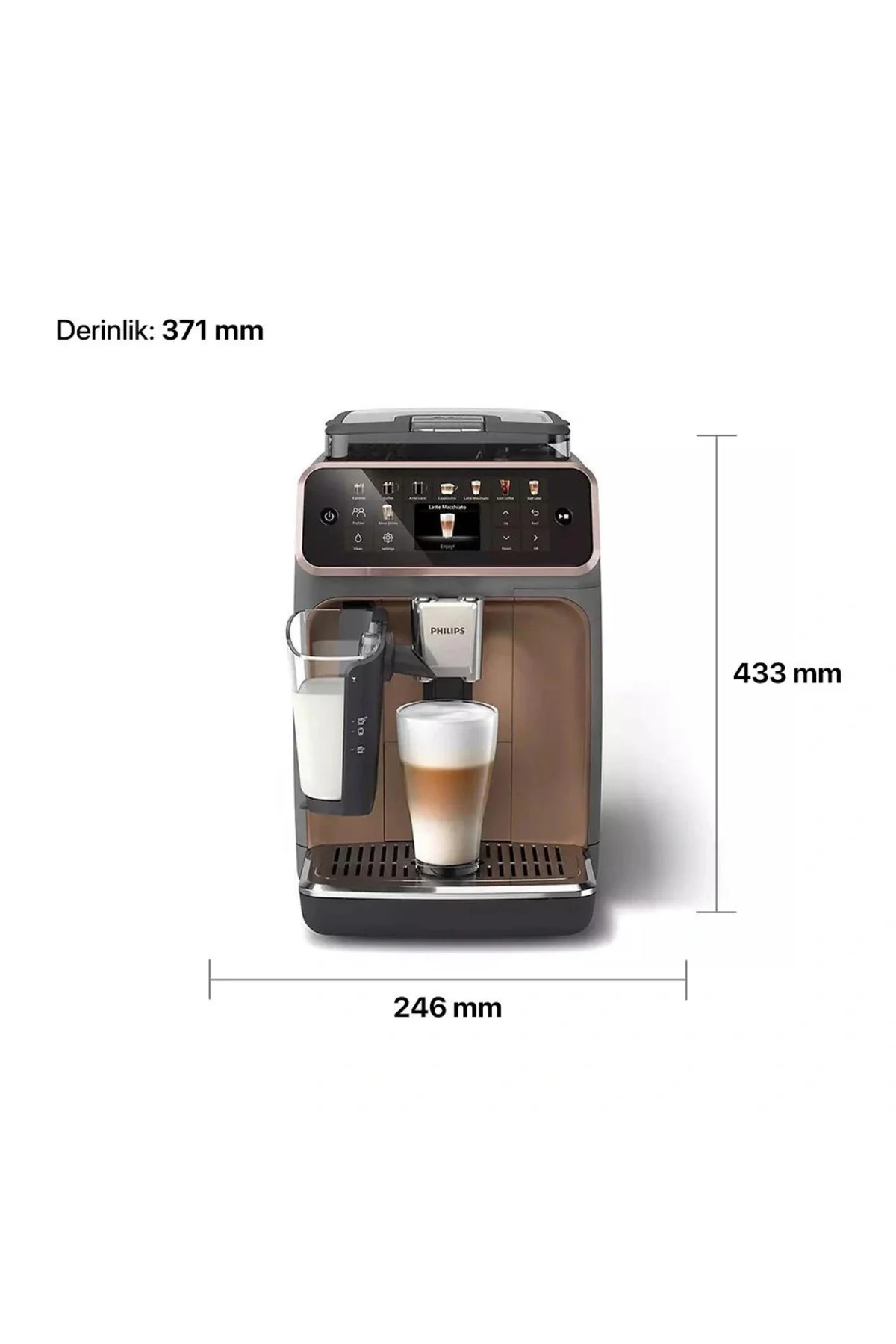 LatteGo Tam Otomatik Espresso Makinesi, 20 Sıcak ve Soğuk İçecek, Silent Brew, EP5544/80