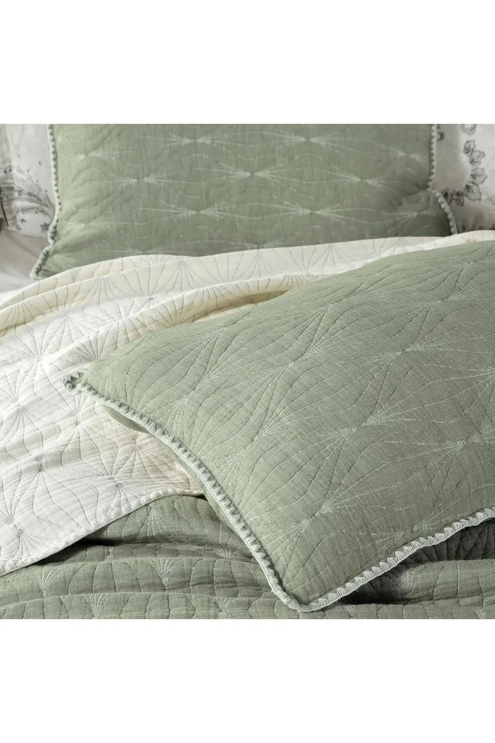 Launa Yeşil Çift Kişilik %100 Pamuk Yatak Örtüsü 230*240 cm