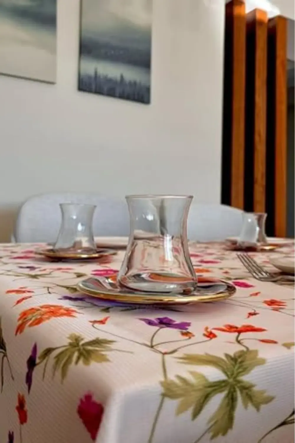 & LAUREL Baskılı Yıkanabilir Masa Örtüsü Mutfak Bahçe Piknik Masa