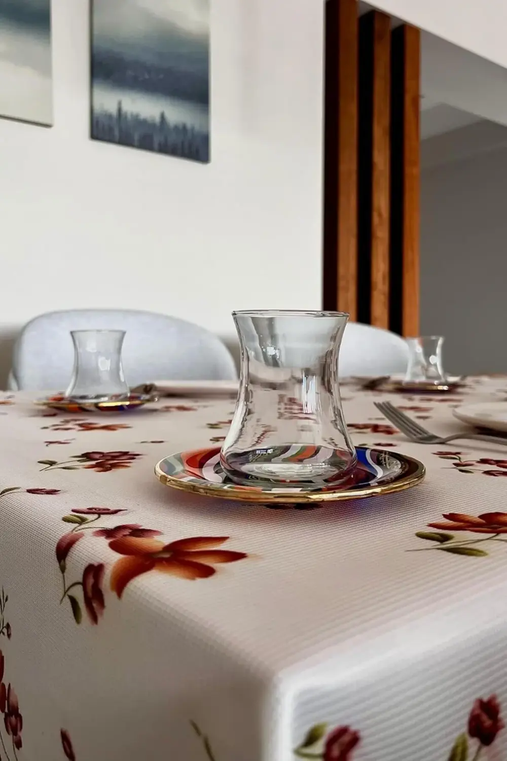 & LAUREL Baskılı Yıkanabilir Masa Örtüsü Mutfak Bahçe Piknik Masa