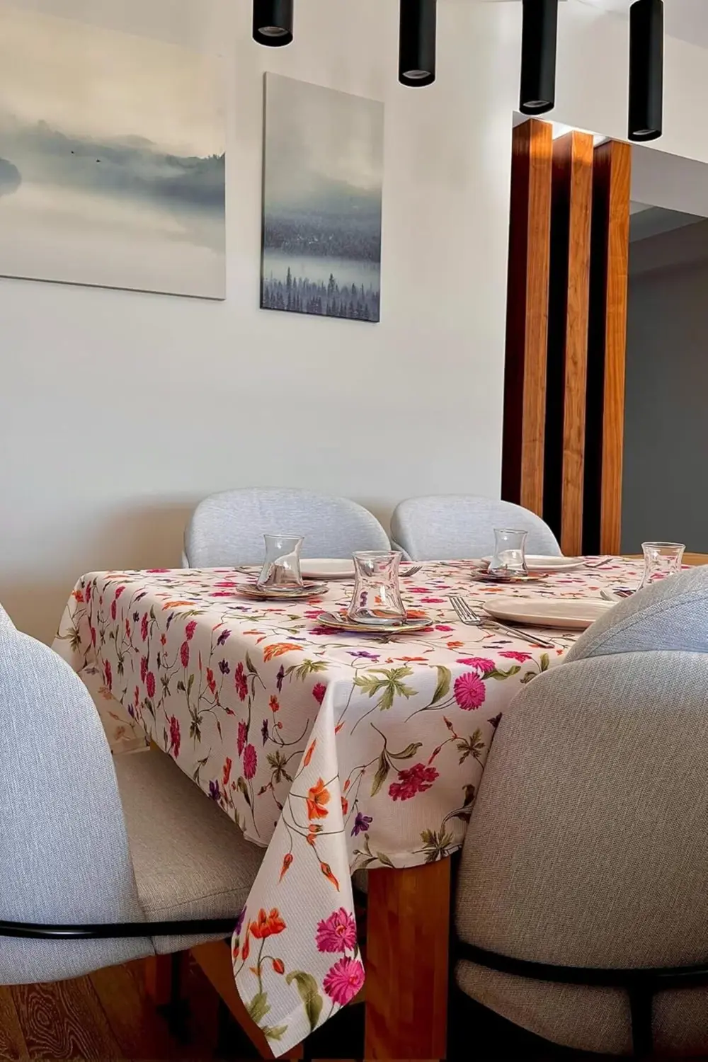 & LAUREL Baskılı Yıkanabilir Masa Örtüsü Mutfak Bahçe Piknik Masa