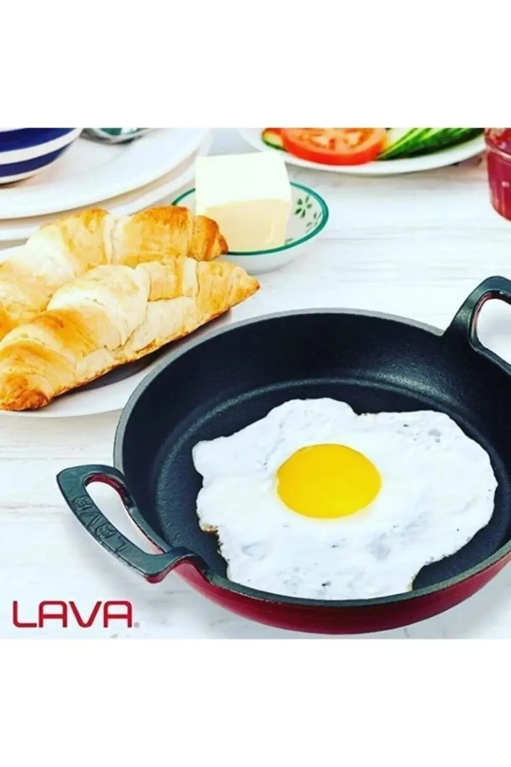 Lava Demir Döküm Yumurta Sahanı 24 Cm Kırmızı LV Y TV 24 SHNR