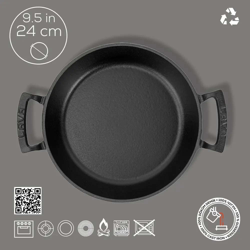Lava Demir Döküm Yumurta Sahanı 24 Cm Siyah LV ECO Y TV 24 SHN Lava Demir Döküm Yumurta Sahanı 24 Cm Siyah LV ECO Y TV 24 SHN