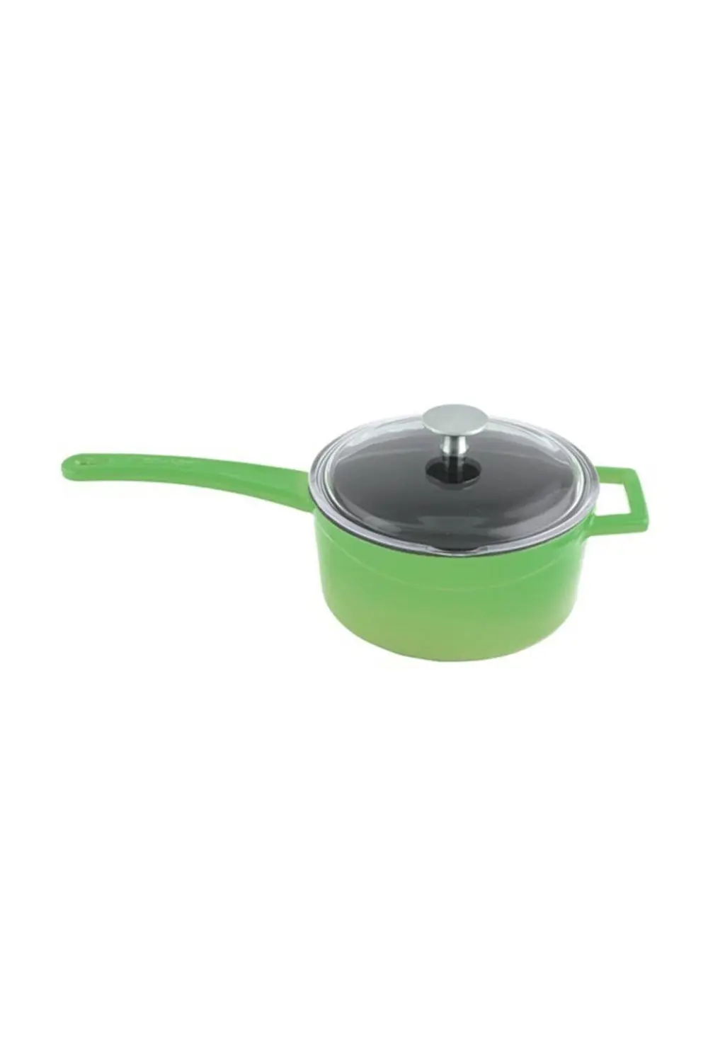 Lava Döküm Sütlük Sosluk Tencere Çap 16 Cm Yeşil Cam Kapak LV Y S